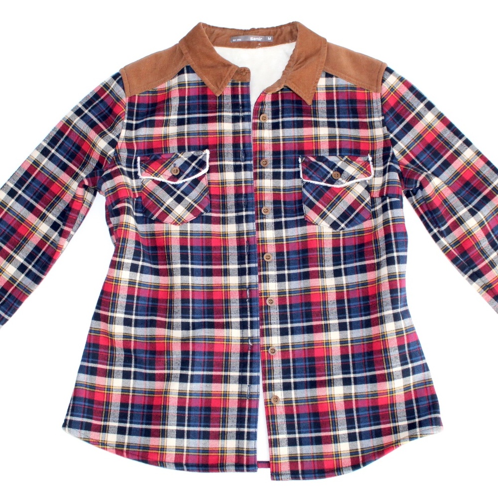 Women's Plaid Flannel Button Down Casual Shirt